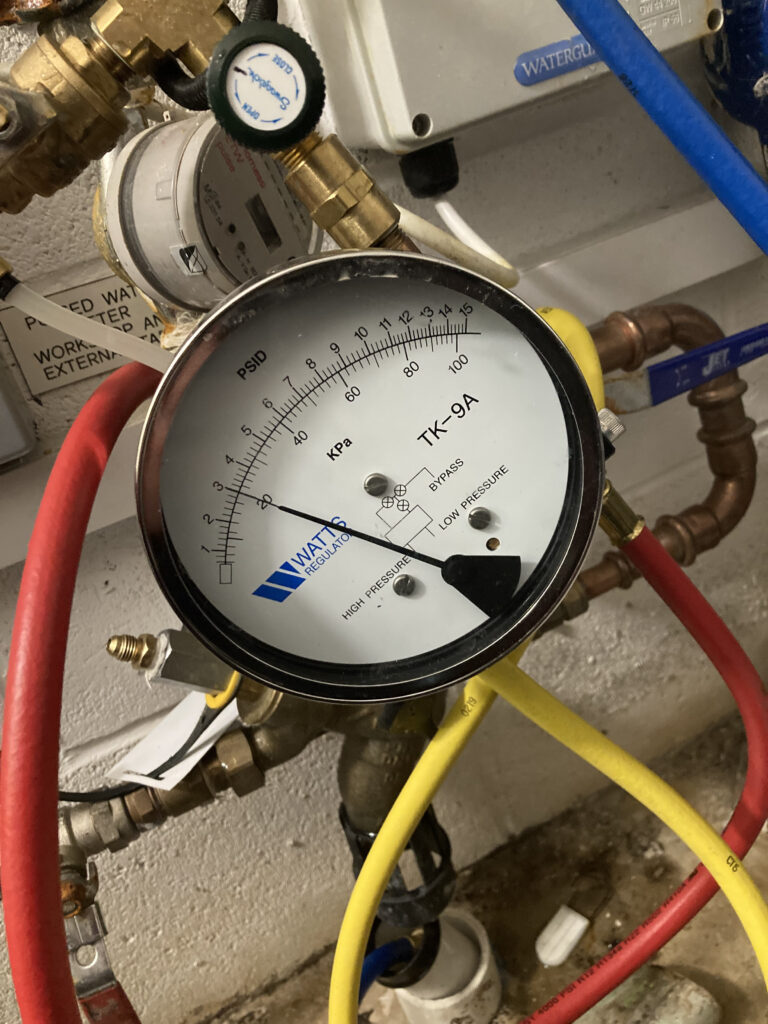 Testing of a Honeywell BA295S RPZ Valve which was feeding a car washing plant